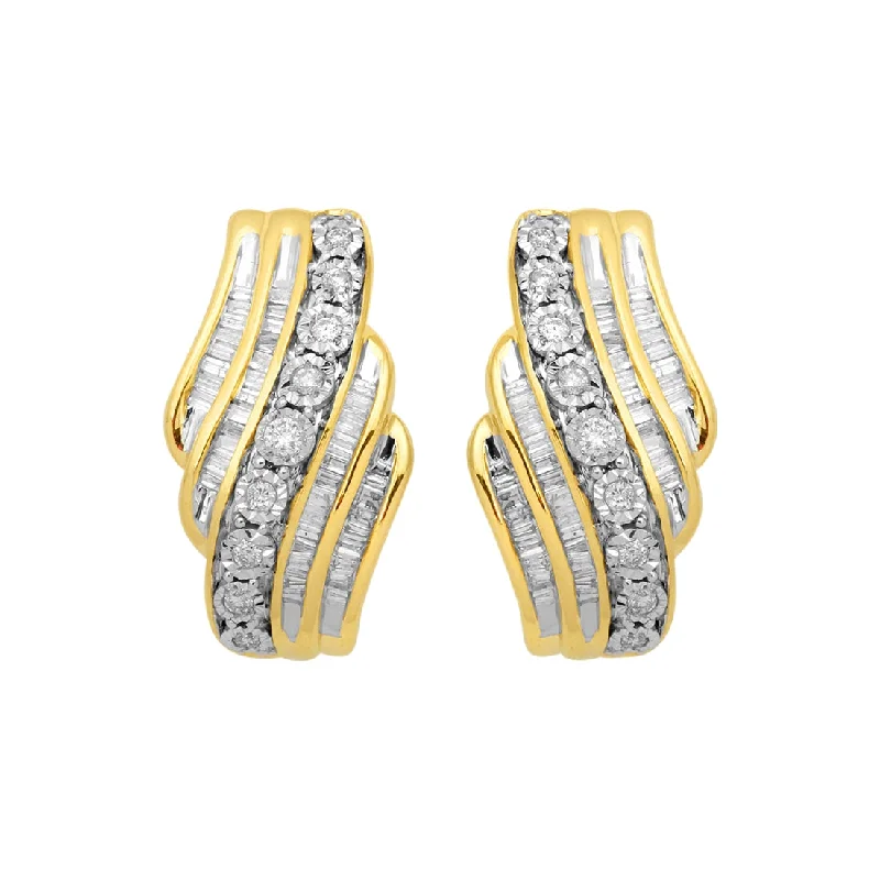 multi-layer earrings for women -9ct Yellow Gold 0.50ct Diamond Earrings