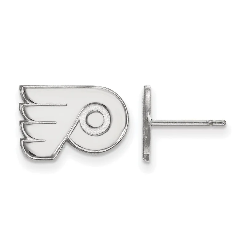 minimalist earrings for women -Sterling Silver NHL Philadelphia Flyers XS Post Earrings