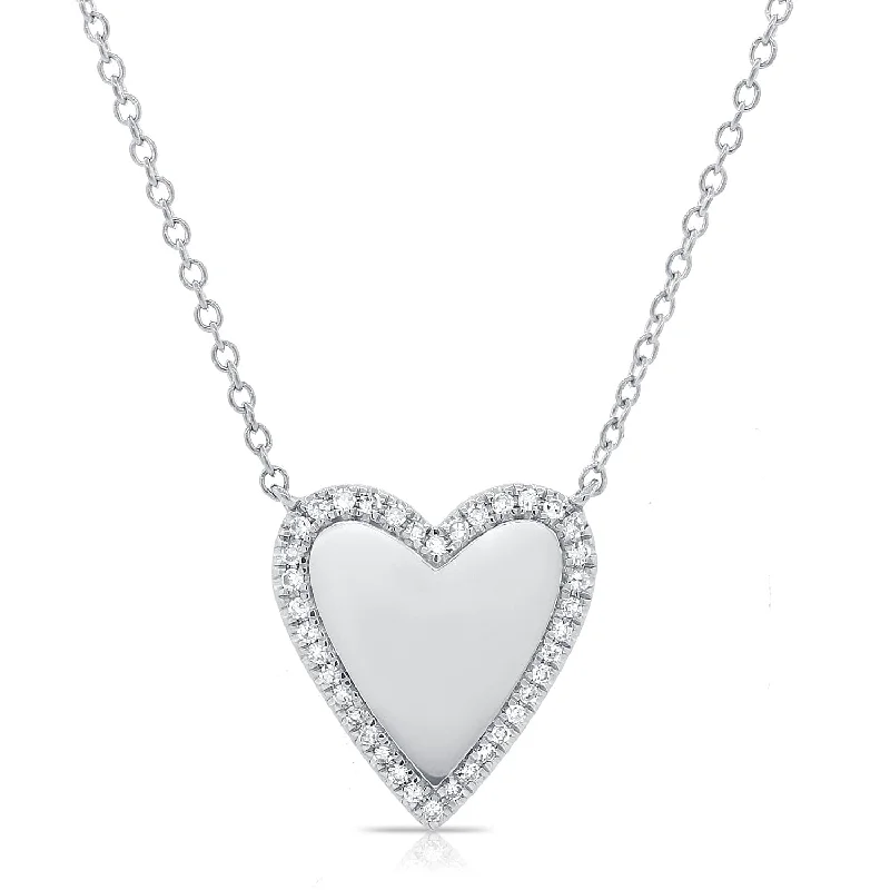 fashion statement necklaces for women -14k Gold & Diamond Heart Necklace