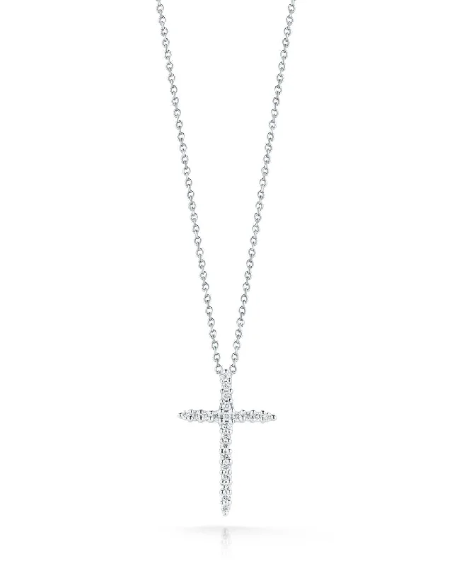 bridal necklaces for women -Roberto Coin Diamond Cross Necklace