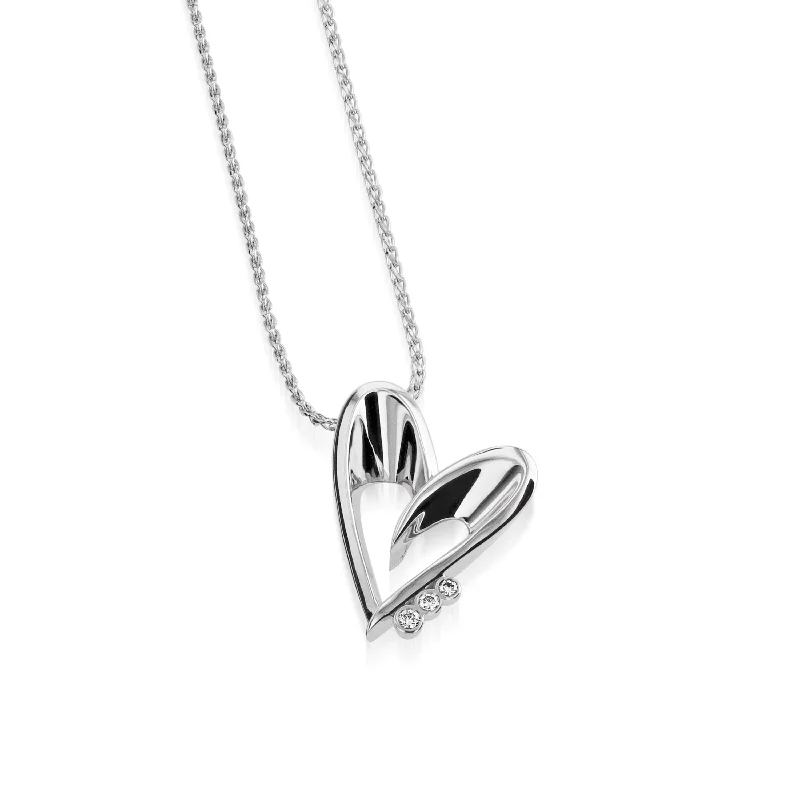 silver chain necklaces for women -Entice Gold Diamond Heart Pendant Necklace