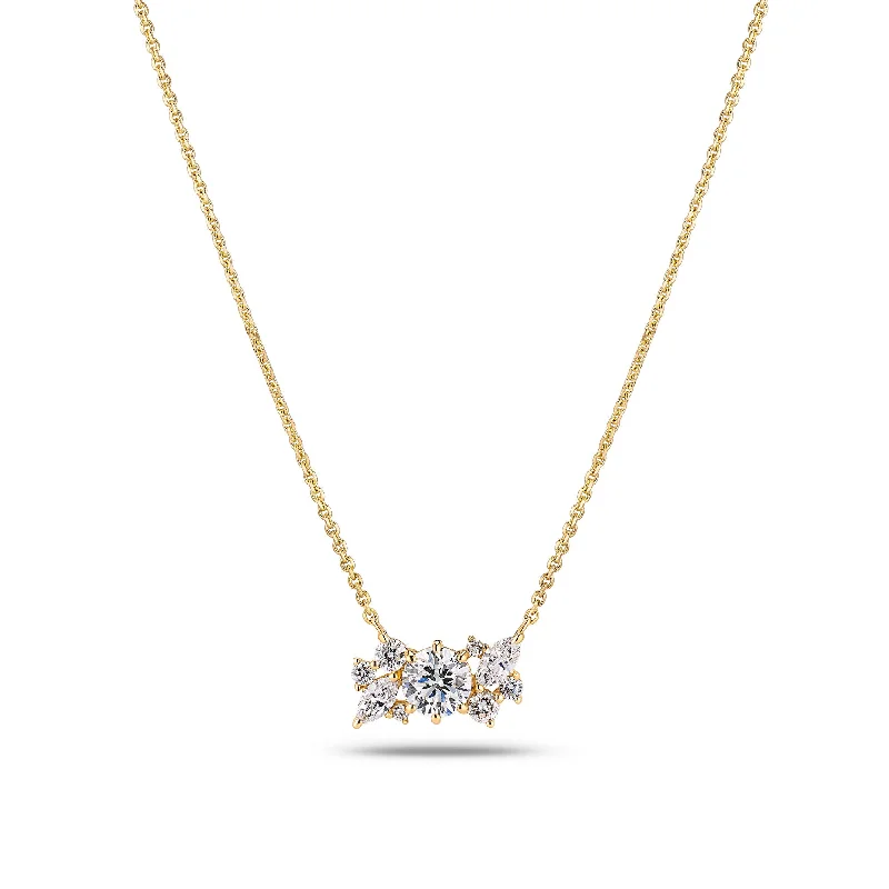 chic gold necklaces for women -Lovere 14K Gold Necklace w. Lab-Grown Diamonds