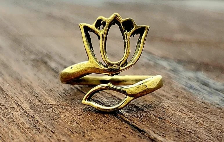 trendy rings for women -Adjustable Lotus Ring