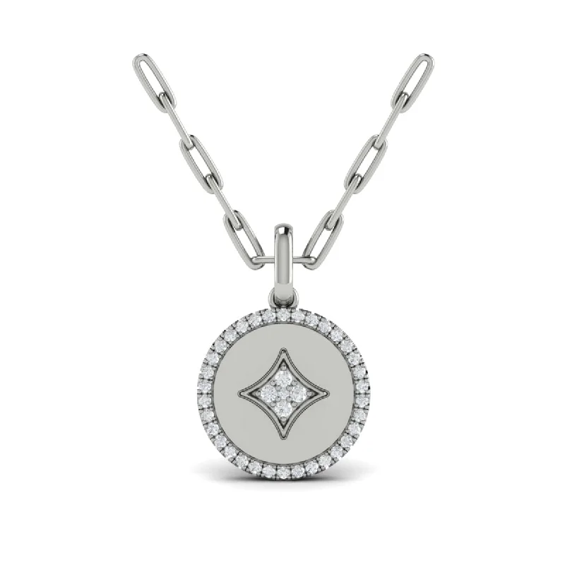 heirloom necklaces for women -Center Star Diamonds and Bezel Pendant Necklace