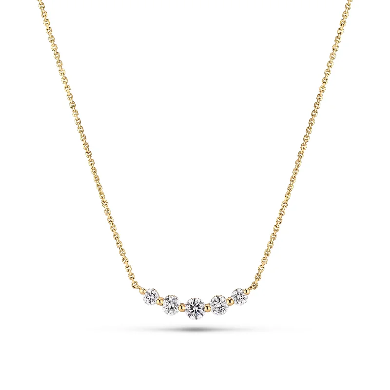 anniversary gift necklaces for women -Tiara Piccolo 14K Gold Necklace w. Lab-Grown Diamonds