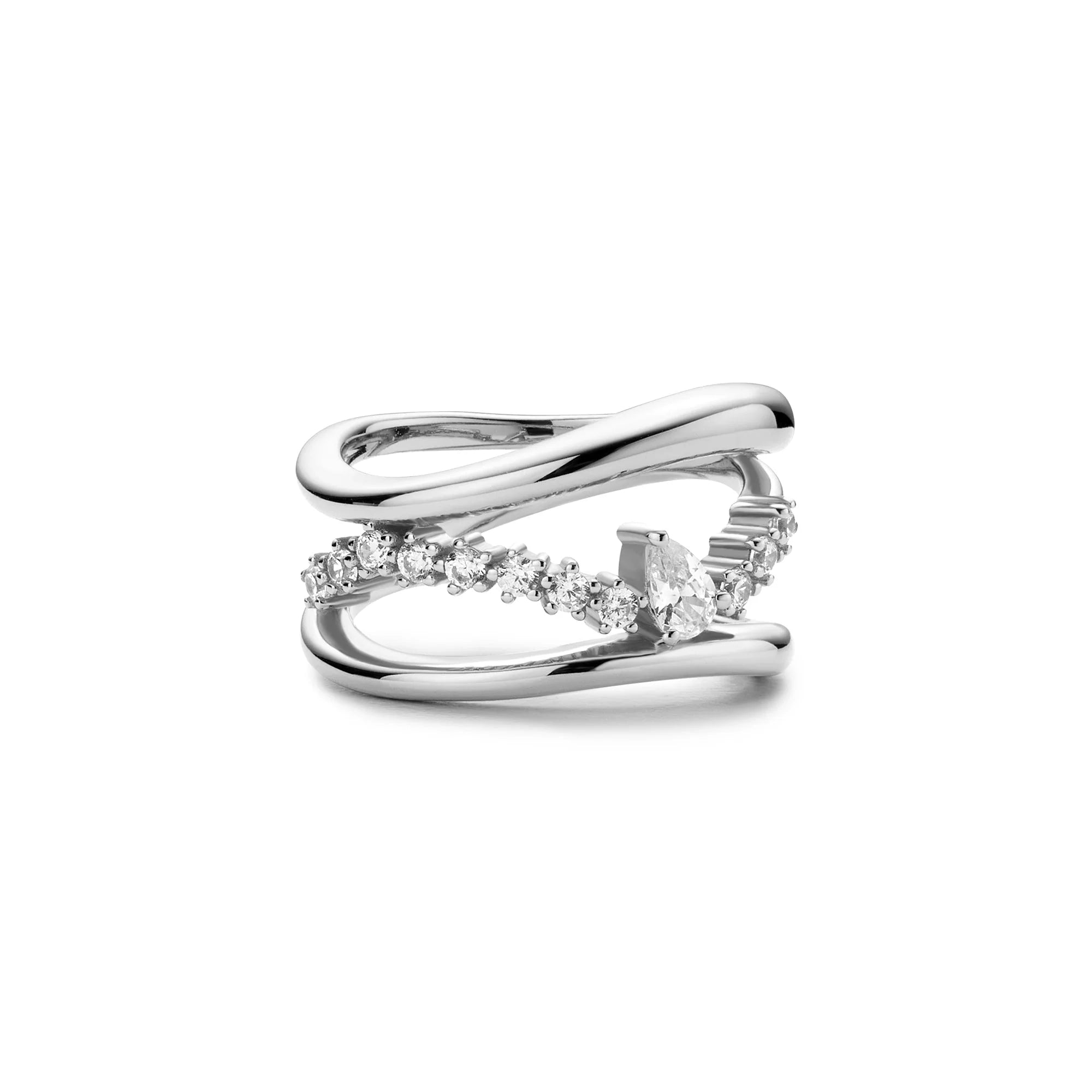 cushion-cut rings for women -Ania Haie Silver Sparkle Ring