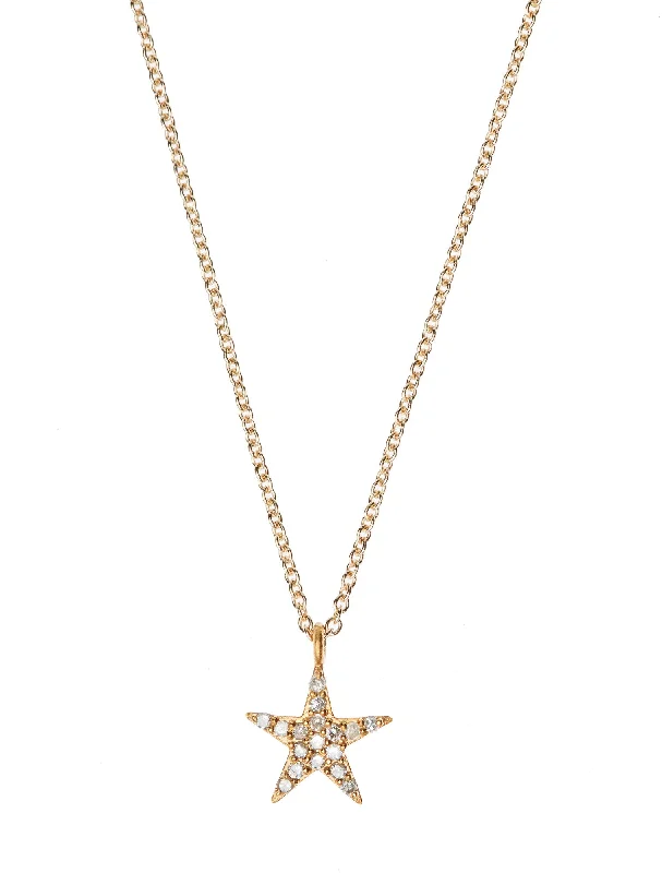 vintage-inspired necklaces for women -Large Star Gold Vermeil Necklace w. Diamonds