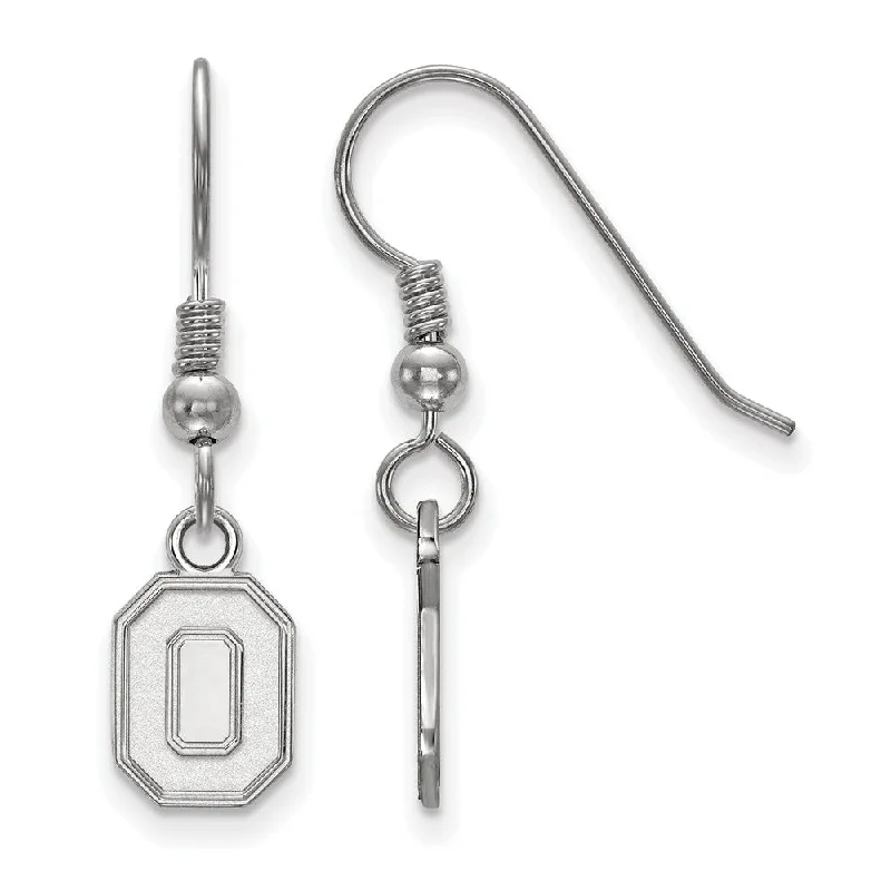 crystal drop earrings for women -Sterling Silver Ohio State University XS (Tiny) Dangle Earrings