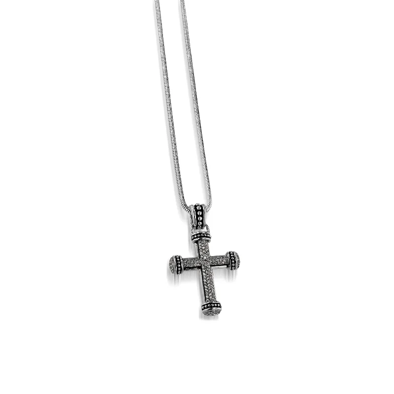 custom necklace pendants for women -Antigua Pave Cross Pendant Necklace