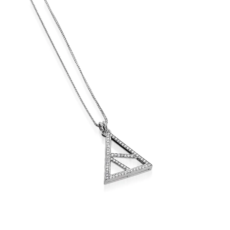 love necklace for women -Essence Iconic Triangle Diamond Pendant