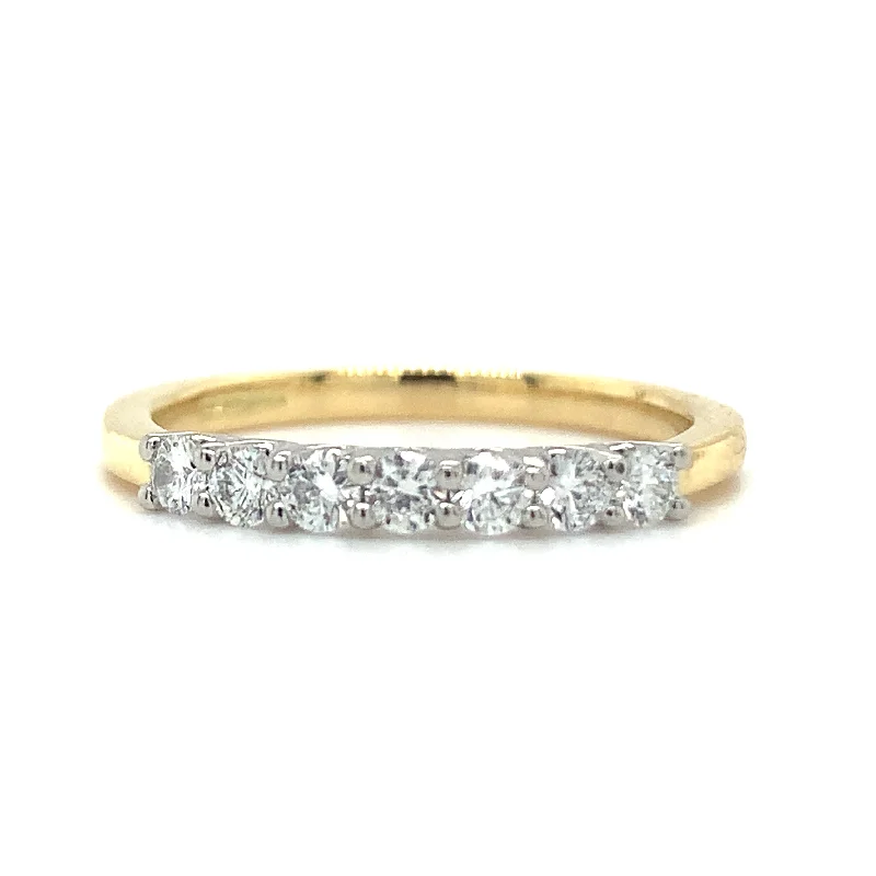 halo rings for women -18ct Yellow Gold 0.35ct Laboratory Grown 7 Stone Eternity Ring