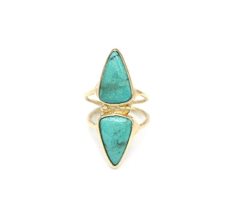 promise rings for women -Double Turquoise ring