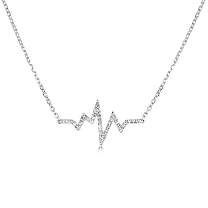 delicate chain necklaces for women -14K Gold & Diamond Heart Beat Necklace