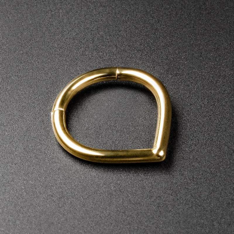 platinum rings for women -Simple Teardrop Gold PVD Titanium Septum Clicker Ring