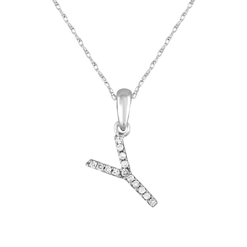 layered necklaces for women -14k Gold & Diamond Initial Necklace- Y