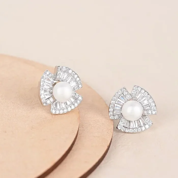 large statement earrings for women -Lustrous Pearl Radiance Earrings