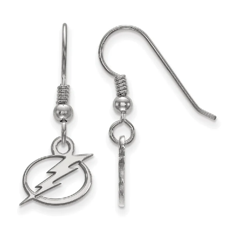 luxury earrings for women -Sterling Silver NHL Tampa Bay Lightning XS Dangle Earrings