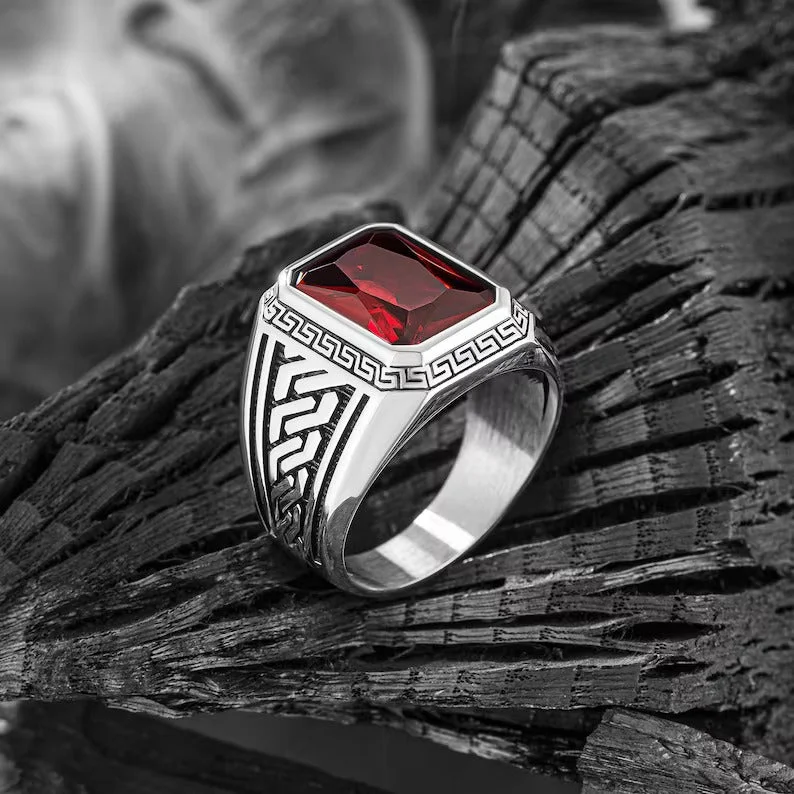 minimalist rings for women -Ancient Greek Mythology - Red Turkish Ring