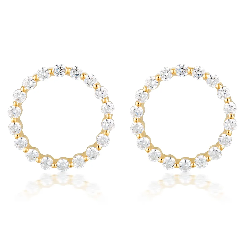 glamorous earrings for women -Georgini Large Circle of Life Gold Earrings