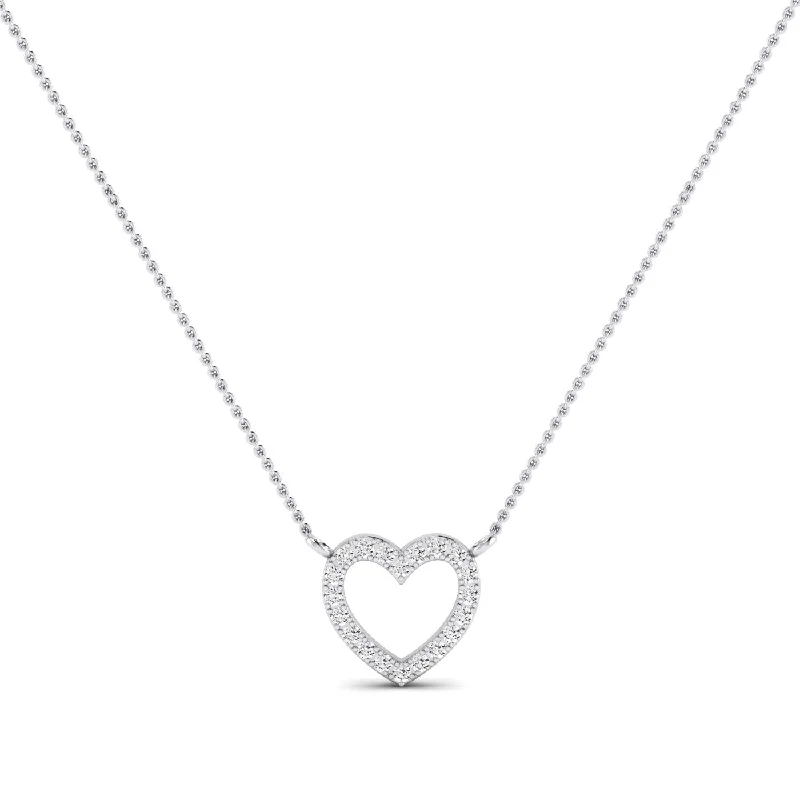 gold pendant necklaces for women -Clementine Heart Shaped Moissanite Accented Necklace