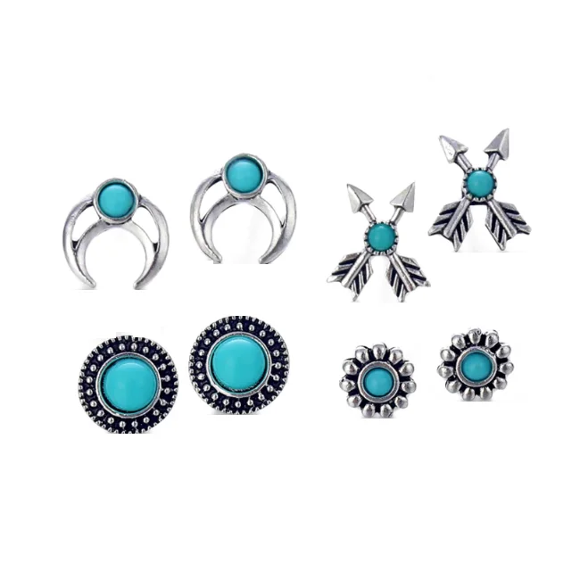 bridal earrings for women -Mix & Match Totems Four Piece Earring Ensemble