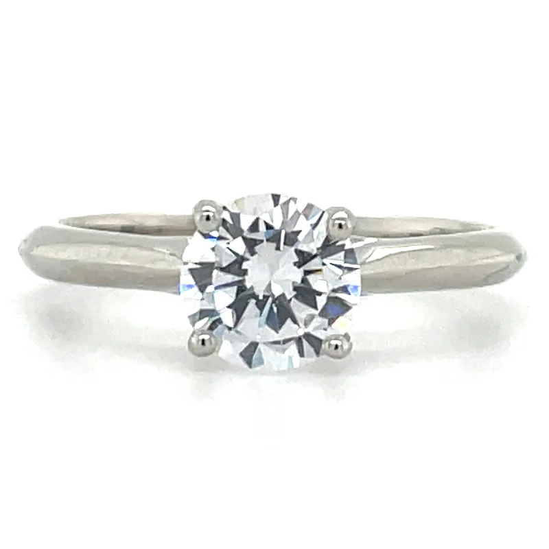 vintage wedding rings for women -Sterling Silver Cz Solitaire Ring