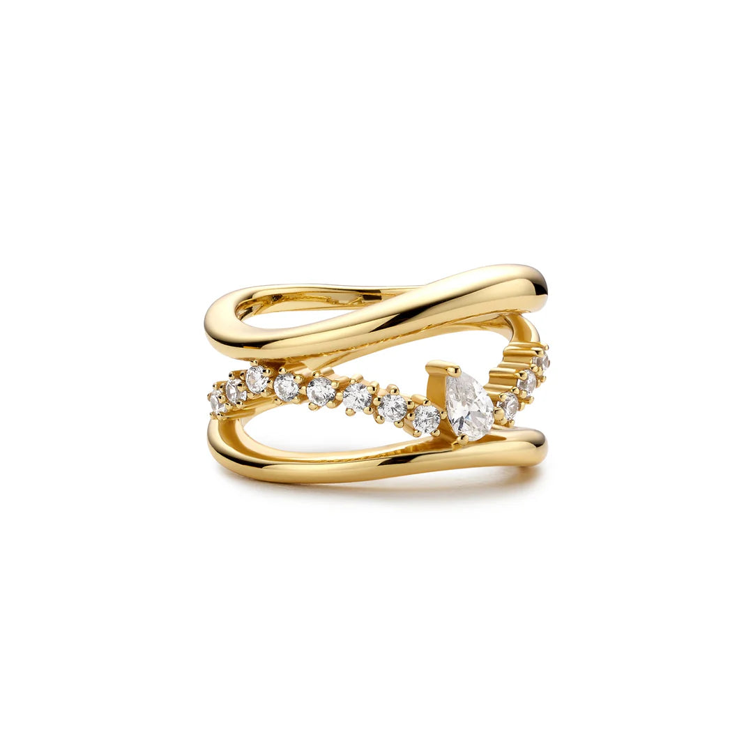 elegant engagement rings -Ania Haie Gold Sparkle Ring