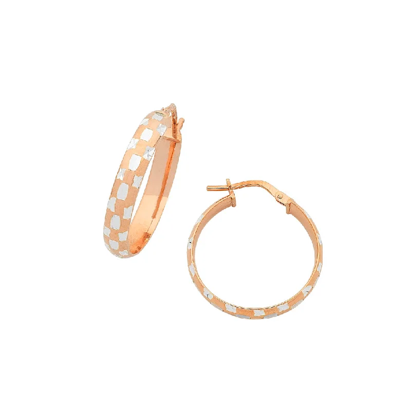 dangling gemstone earrings for women -9ct Rose Gold Silver Infused Two Tone Hoop Earrings