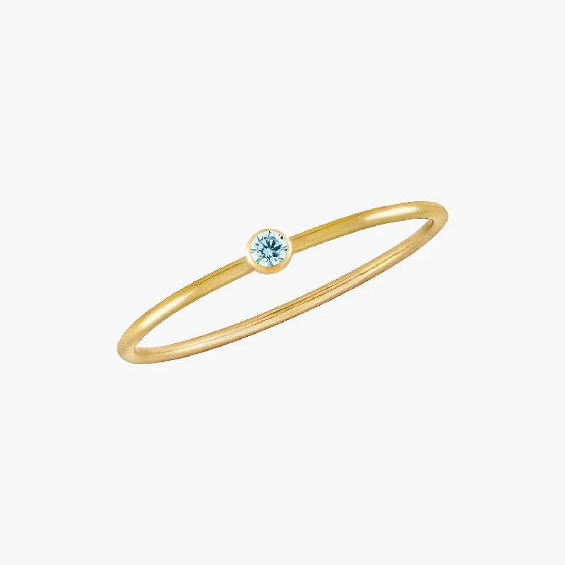 double band rings for women -Mini Aquamarine Bezel Ring