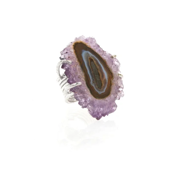 romantic engagement rings -Purple Agate Ring