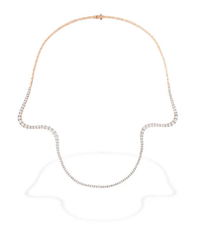 moonstone necklaces for women -Aurora Half 18K Rosegold Necklace w. Diamonds