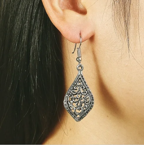 cute dangle earrings for women -Palazzo Motif Drop Earrings