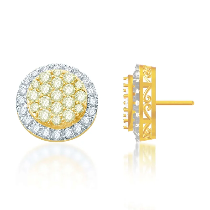 glamorous earrings for women -18ct Yellow Gold 2.33ct Diamond Stud Earrings