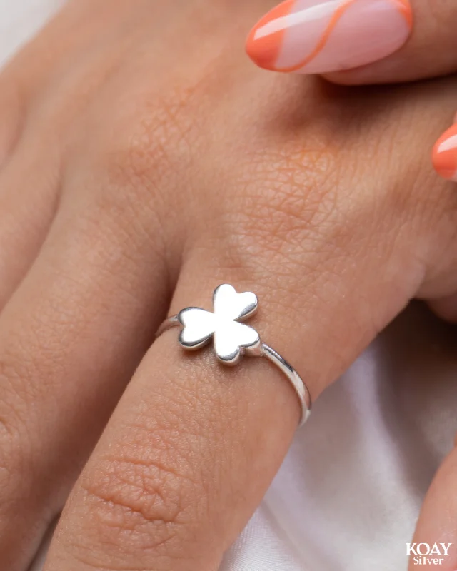 unique wedding rings for women -Plain Flower Ring