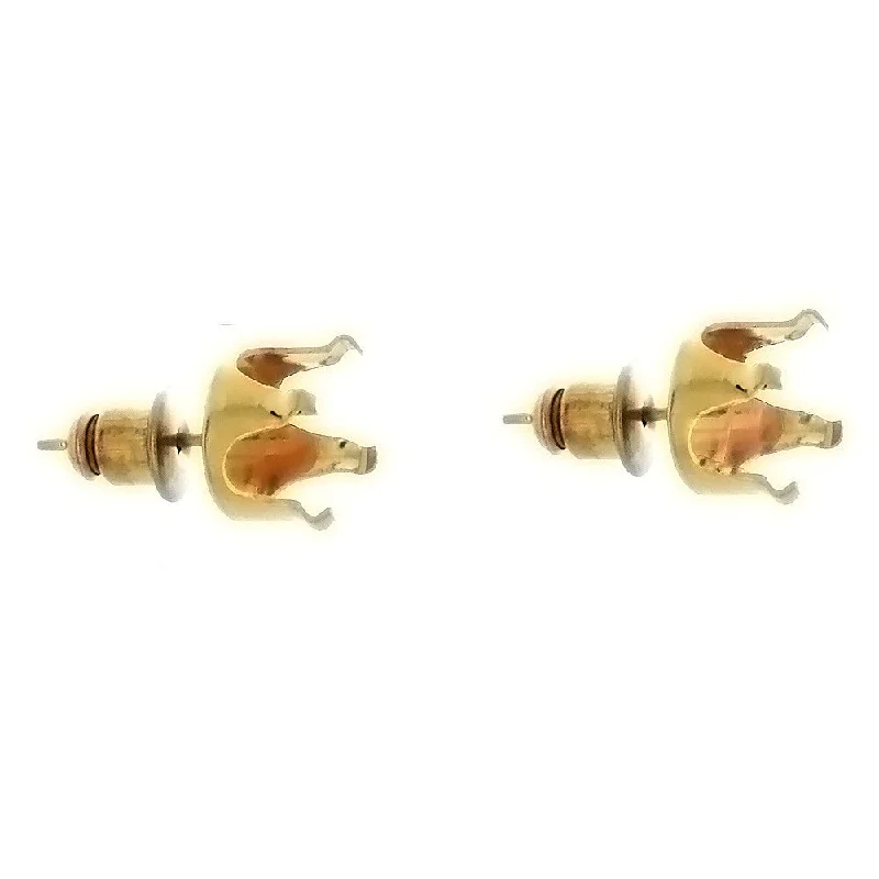 gold drop earrings for women -Gold Filled Earrings Snap Set 6 Prong Setting Holds 10x8mm Oval