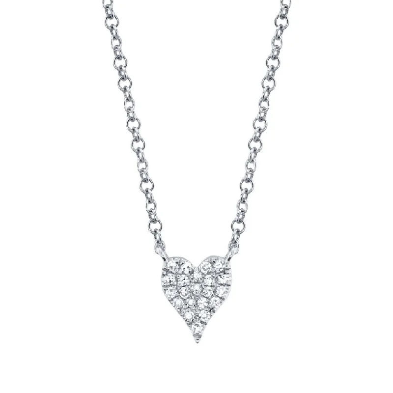 trendy chain necklaces for women -Shy Creation Pave Diamond Heart Necklace