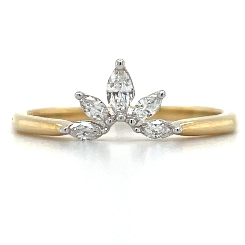 custom rings for women -18ct Yellow Gold 0.18ct Laboratory Grown Diamond Crown Ring