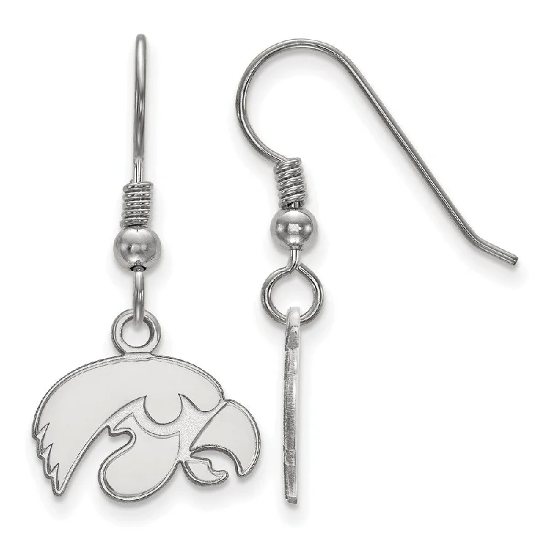 silver hoop earrings for women -Sterling Silver University of Iowa XS (Tiny) Dangle Wire Earrings