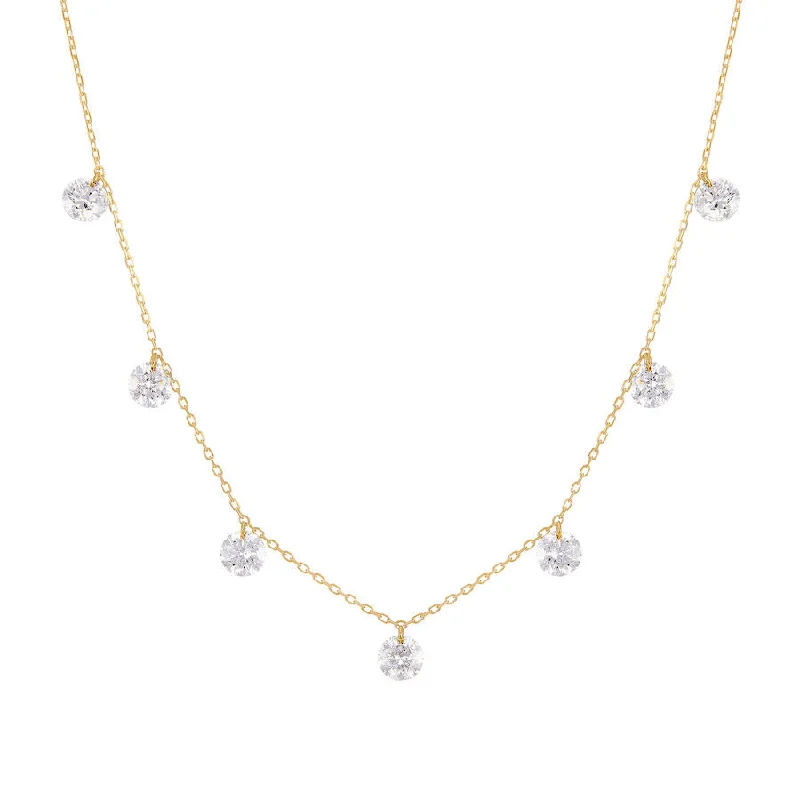 handmade necklaces for women -Danaé 18K Gold, Whitegold or Rosegold Necklace w. Diamonds, 1.68ct