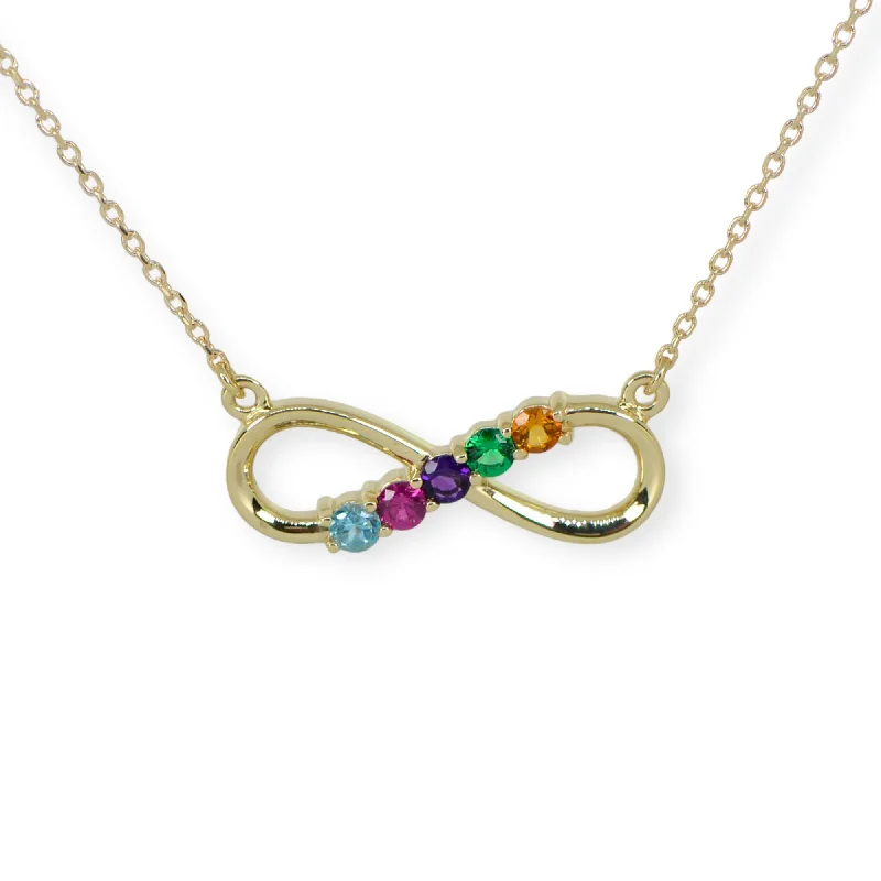 crystal necklaces for women -Infinity Mother's Family Birthstone Station Pendant Necklace