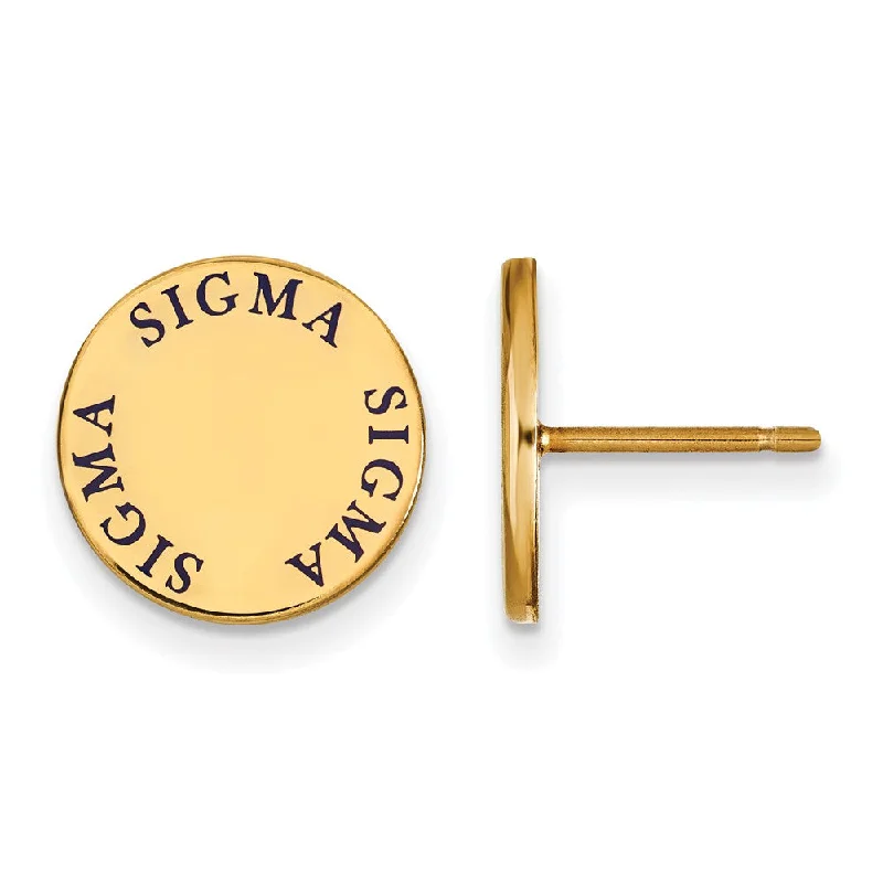 radiant earrings for women -14K Plated Silver & Enamel Sigma Sigma Sigma Enamel Post Earrings