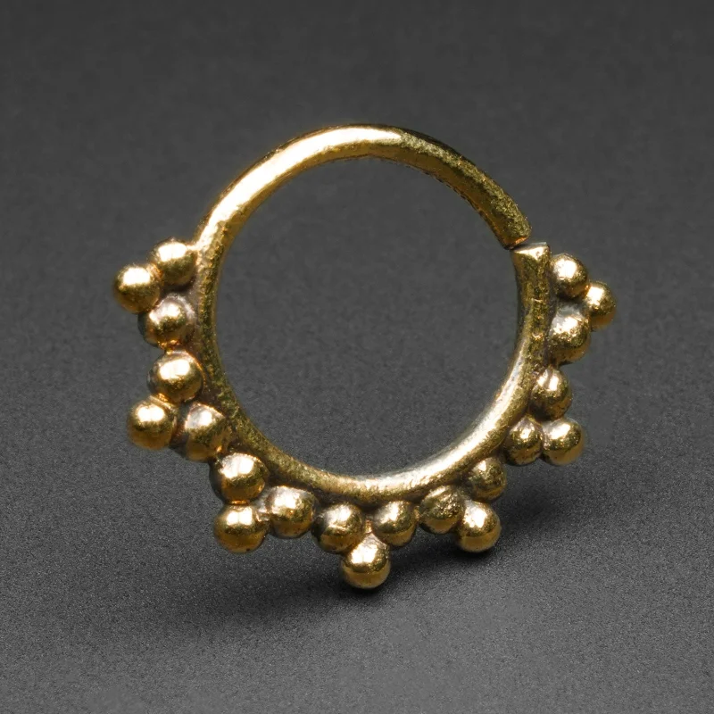 cushion-cut rings for women -Triple Dot Brass Seamless Septum Ring