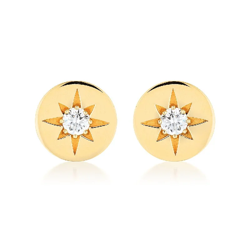 stud earrings for women -Georgini Stellar Lights Gold Stud Earrings