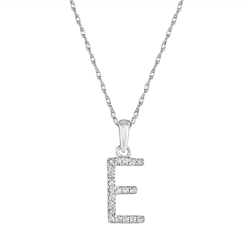 chic gemstone necklaces for women -14k Gold & Diamond Initial Necklace- E