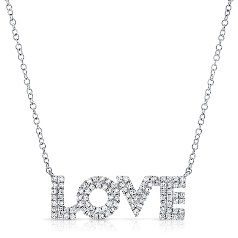 bold necklaces for women -14k Gold & Diamond Love Necklace