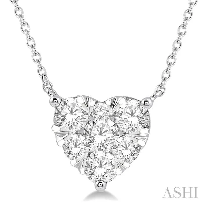 layered necklaces for women -HEART SHAPE LOVEBRIGHT ESSENTIAL DIAMOND PENDANT