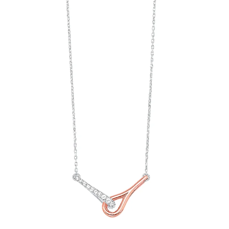 geometric necklaces for women -14K & Silver Diamond Necklace