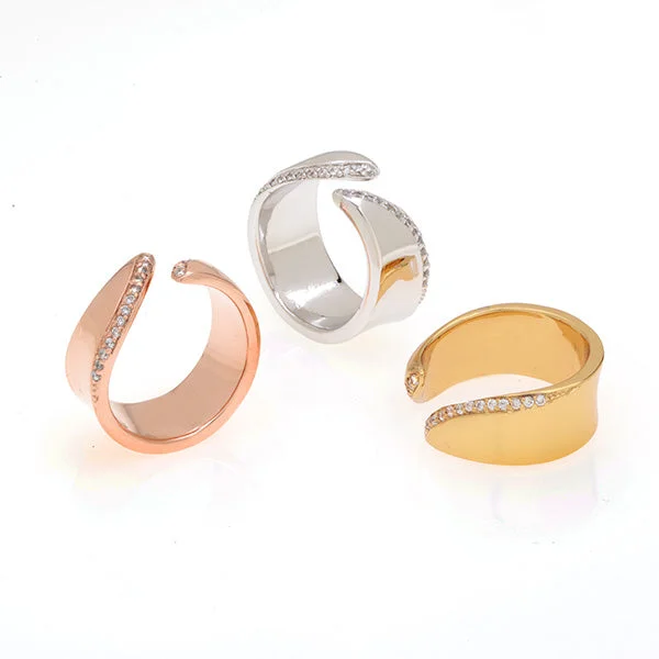 unique wedding rings for women -Solid Wave Ring