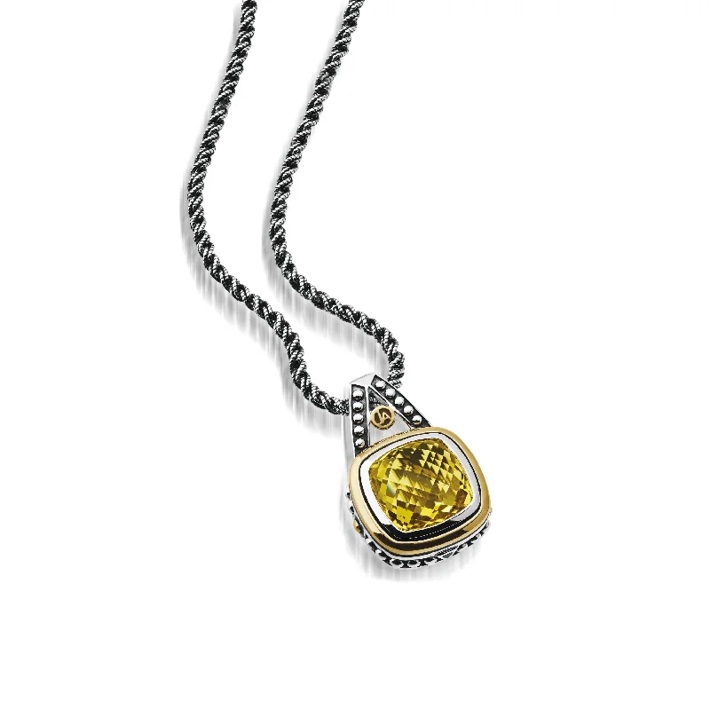 layered gold necklaces for women -Chorus Large Lemon Quartz Pendant Necklace