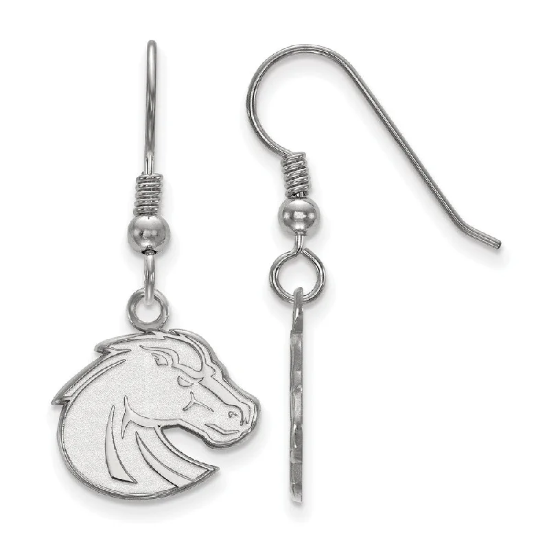 dazzling earrings for women -Sterling Silver Boise State University Small Dangle Earrings